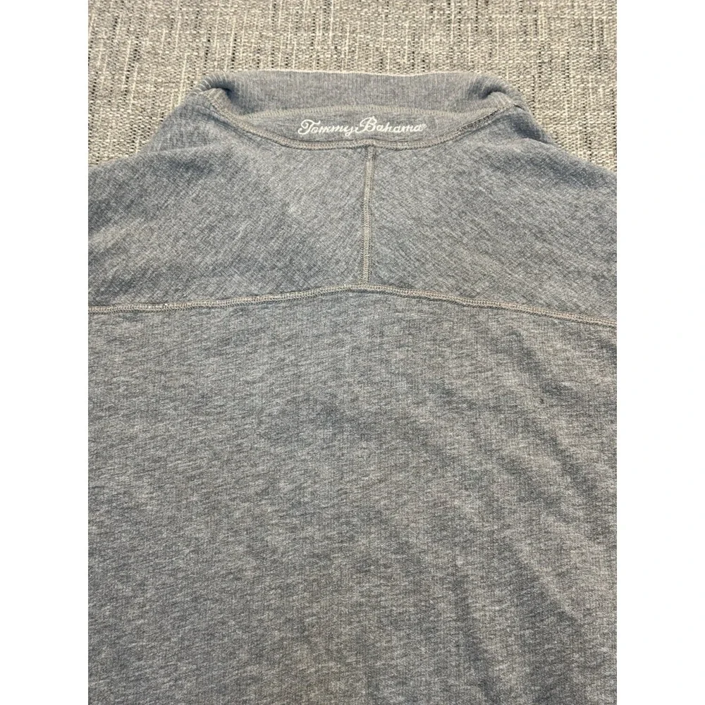 Tommy Bahama Reversible Sweater Mens XL Gray/stripe Quarter Zip Pullover Outdoor